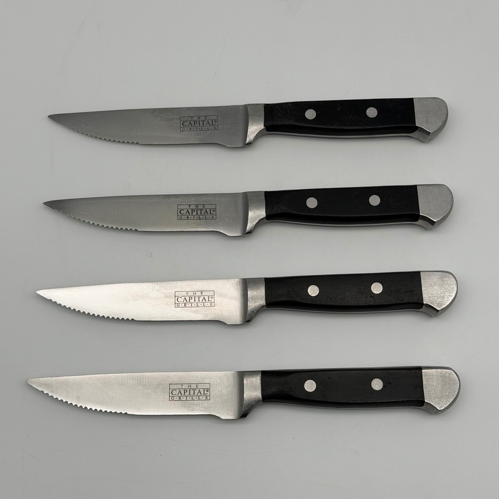 (Set of 4) The Capital Grille Serrated Steak Knives 5" Blade #292
